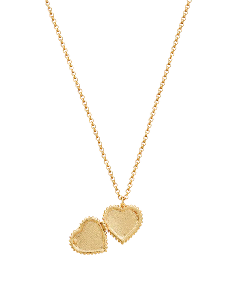 Gold Jasmine Heart Locket Necklace