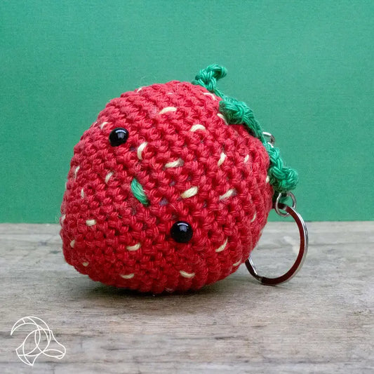 Diy Crochet Kit Strawberry Key Ring