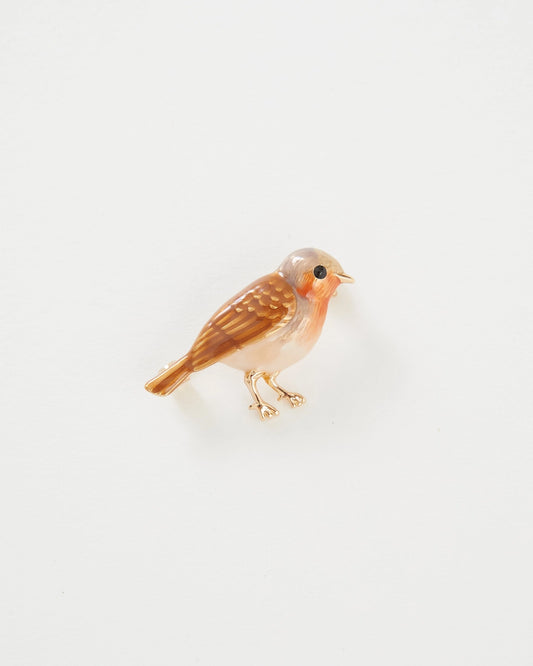 Enamel Robin Brooch