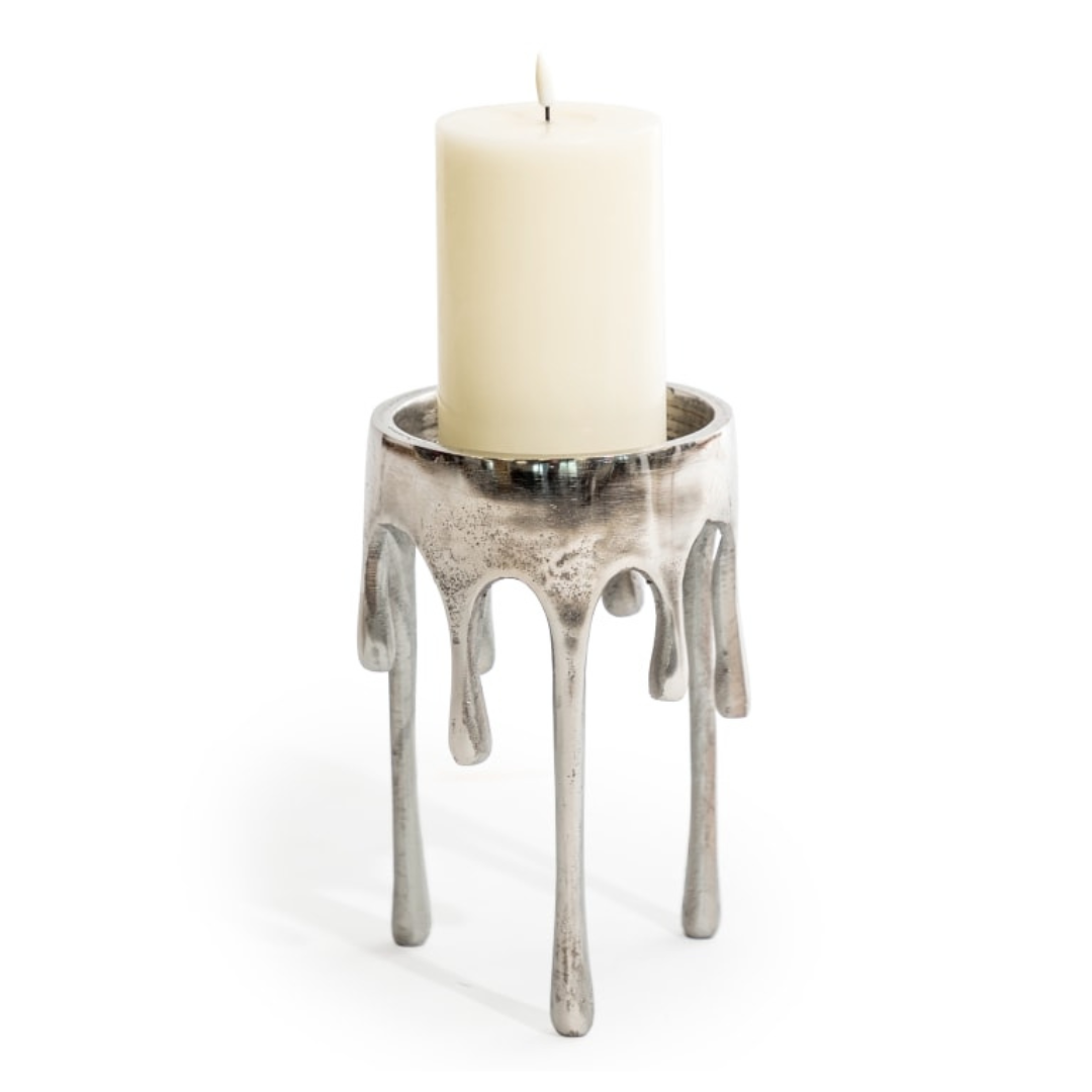 Nickel Drip Candle Holder