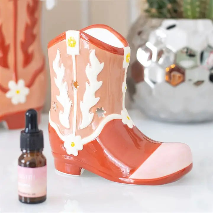 Pink Cowboy Boot Oil Burner and Wax Warmer