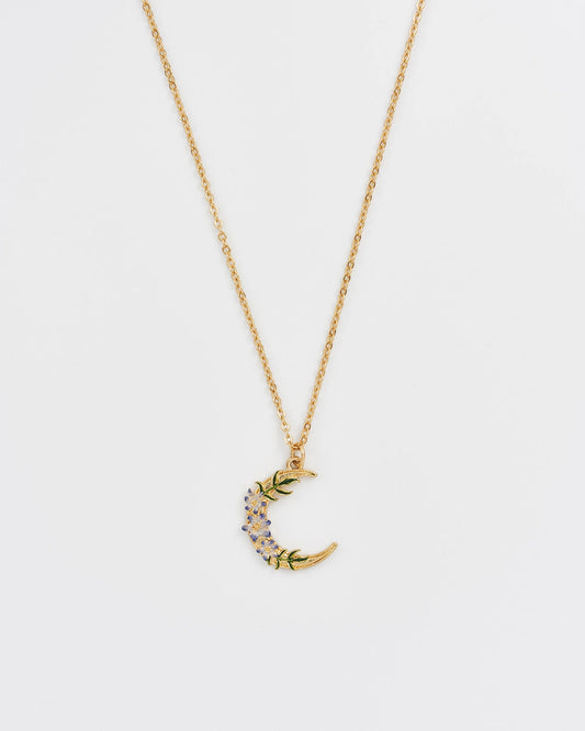 Gold Nightshade Moon Pendant Necklace