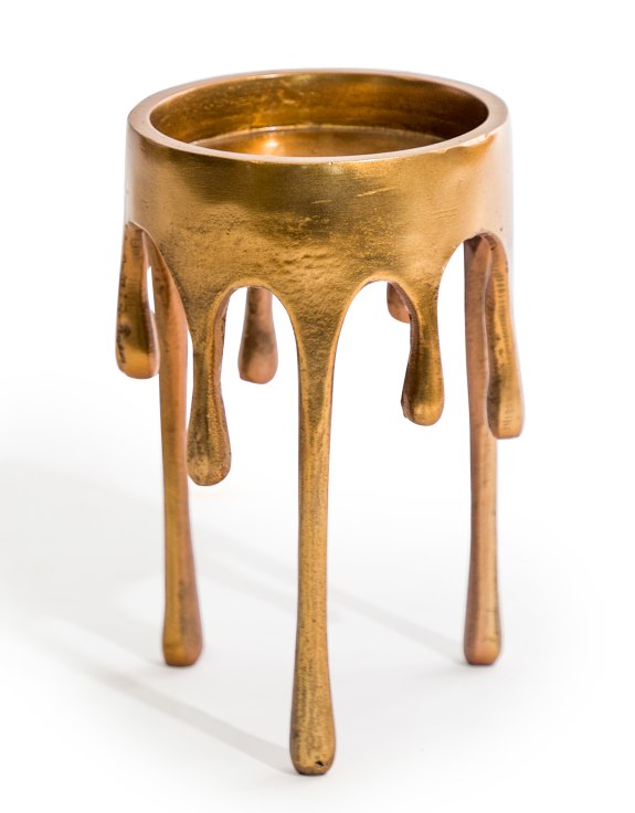 Gold Drip Candle Holder