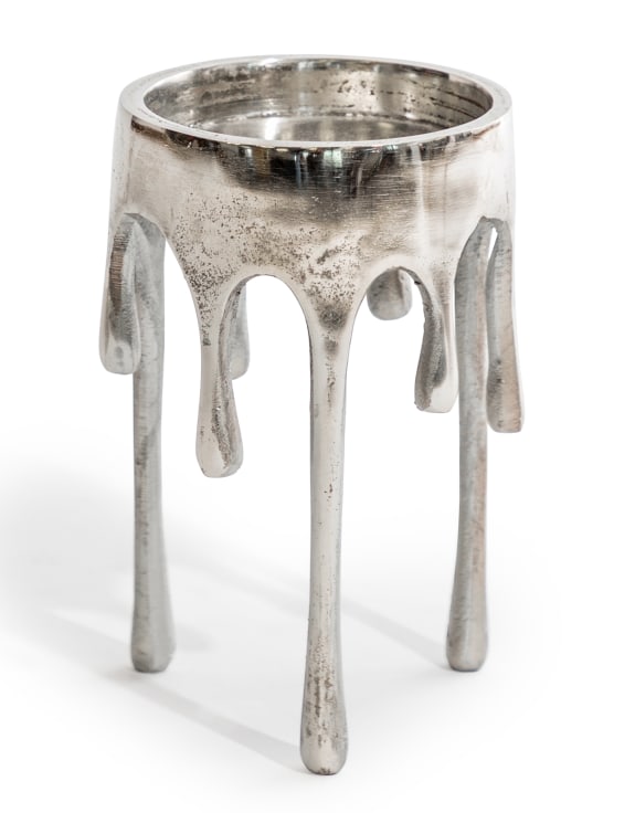 Nickel Drip Candle Holder