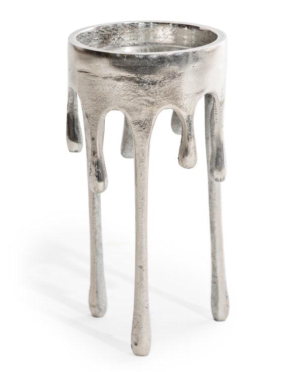 Nickel Drip Candle Holder