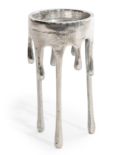 Nickel Drip Candle Holder