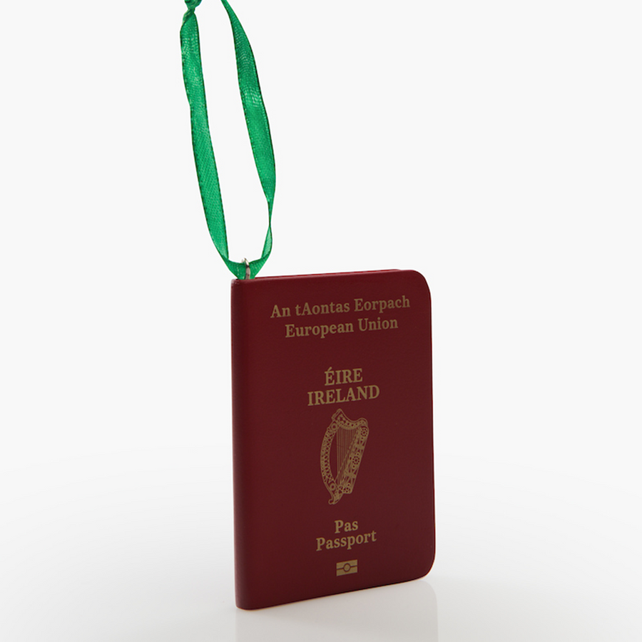 Irish passport Christmas decoration