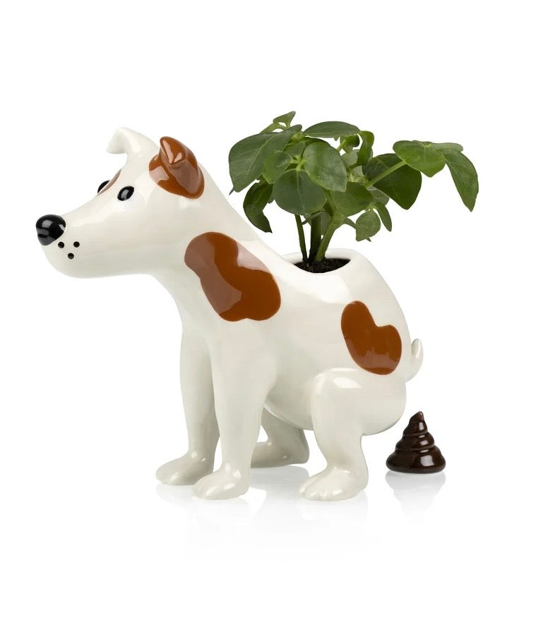 Pooing Dog Planter