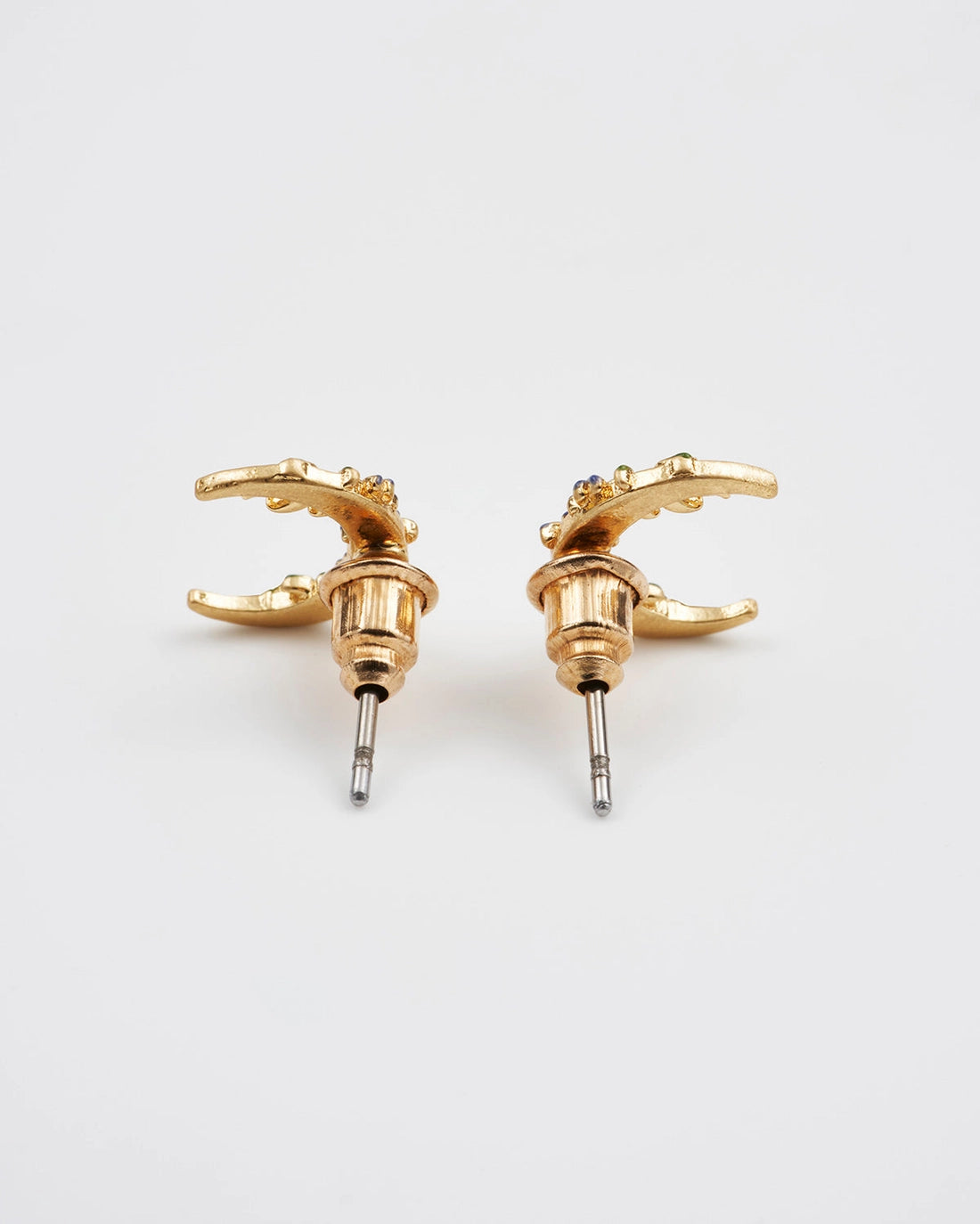 Gold Nightshade Moon Stud Earrings