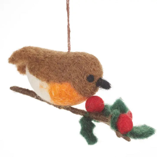 Handmade Felt Robin Decoration