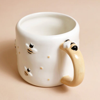 Irregular Ceramic Bee Mug