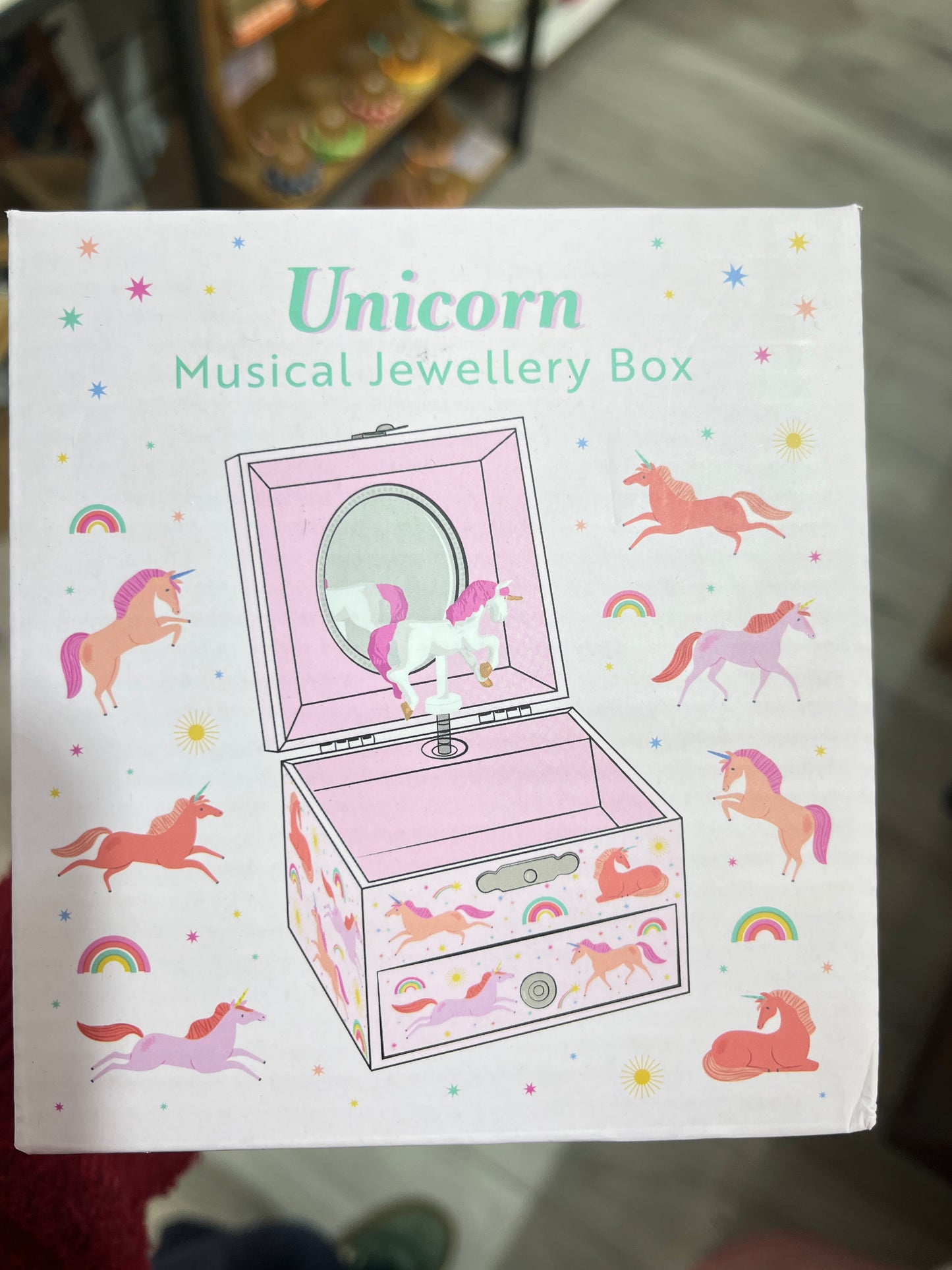 Unicorn musical jewellery box
