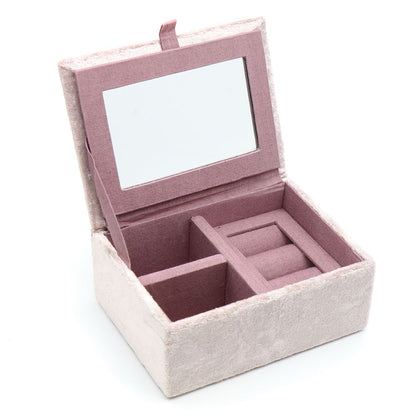 Pink Velvet Crane Jewellery Box