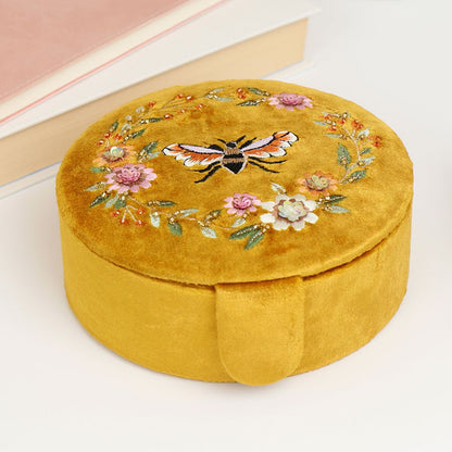 Mustard Velvet Jewellery Box