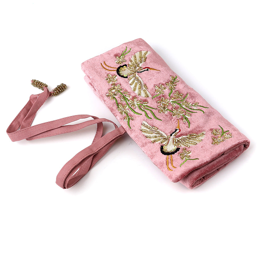 POM Velvet Floral Jewellery Roll