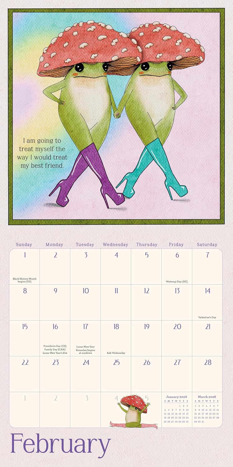 The Little Frog’s Guide to Self-Care Mini Wall Calender 2026