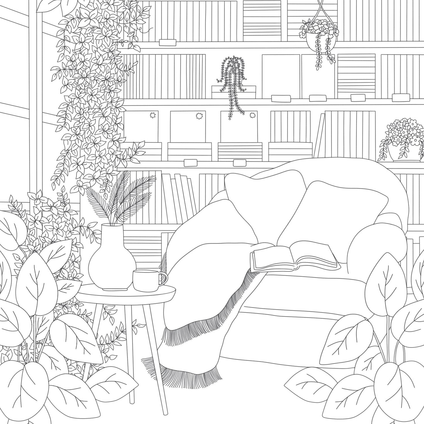 Cosy Bookshop Colouring Book