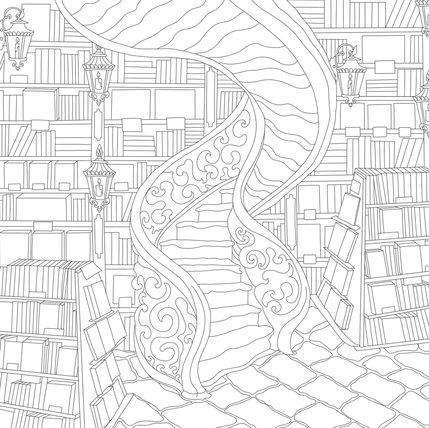 Cosy Bookshop Colouring Book