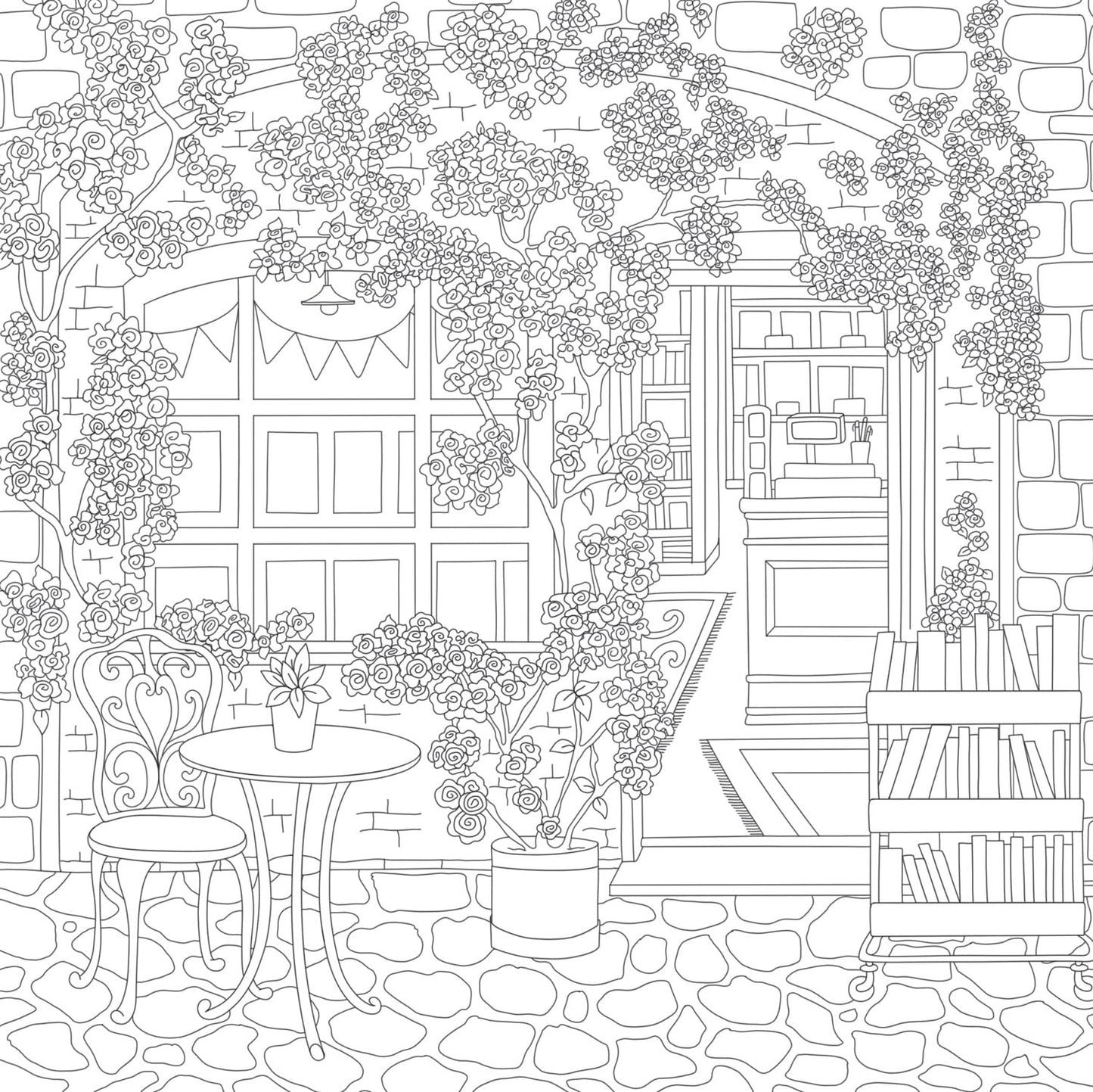 Cosy Bookshop Colouring Book