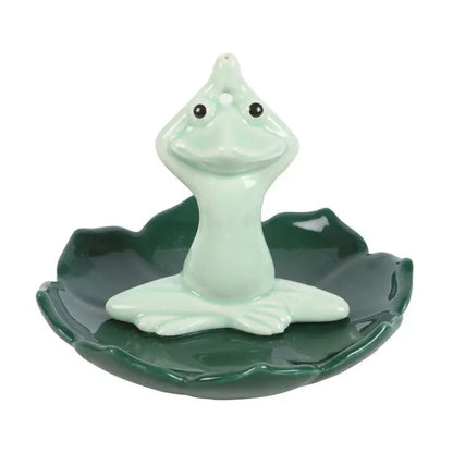 Yoga Frog Ceramic Incense Stick Holder