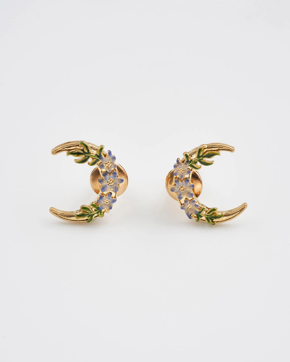 Gold Nightshade Moon Stud Earrings