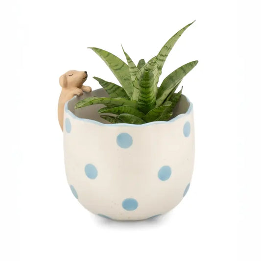 Peeking Dog Planter