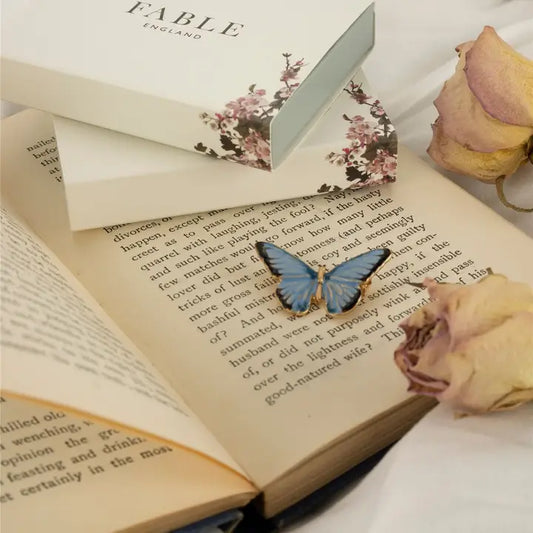 Enamel Blue Butterfly Brooch