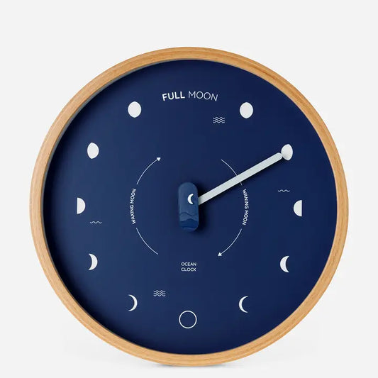 Navy Blue Moon Phase Clock