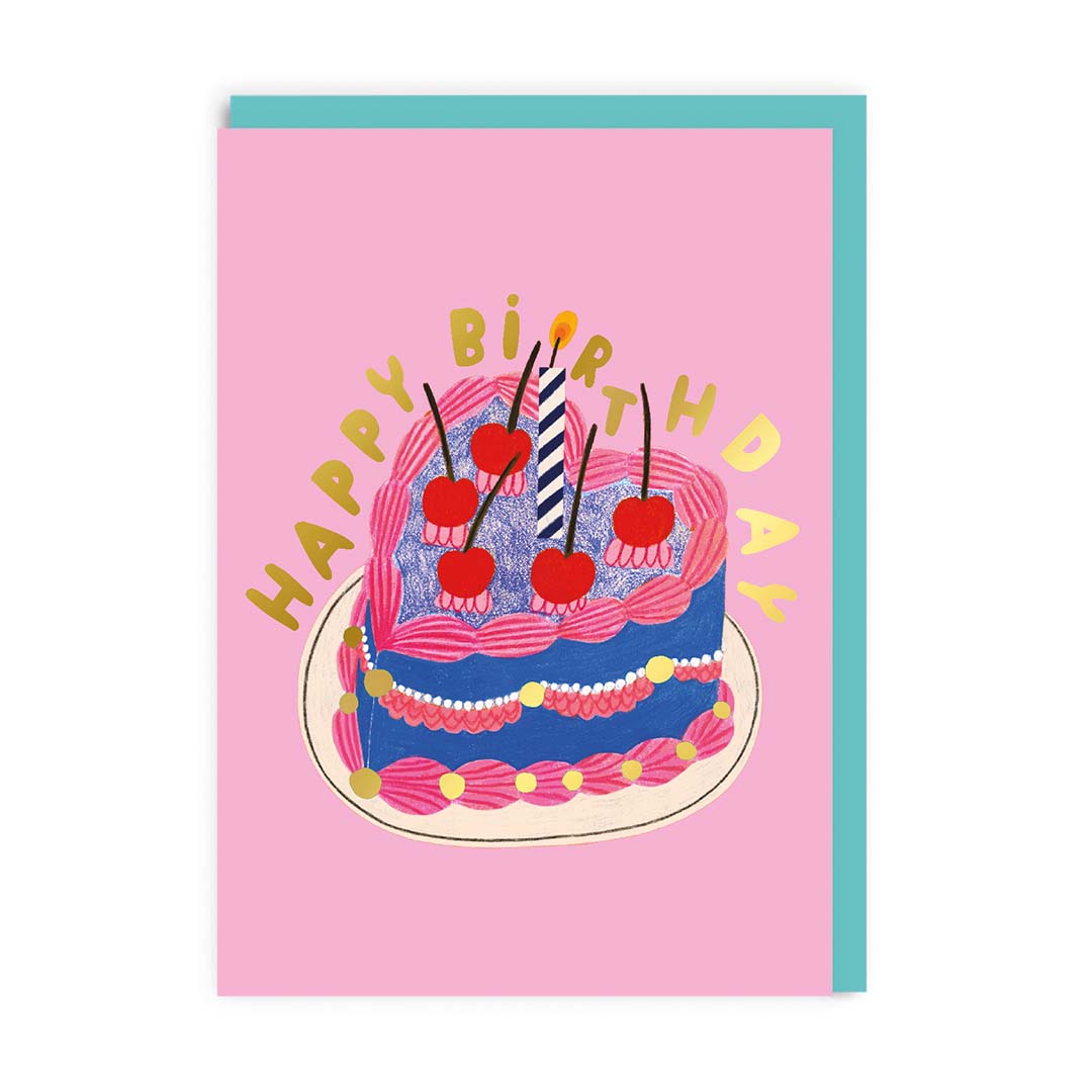 Happy Birthday Heart Cake - Ohh Deer Card