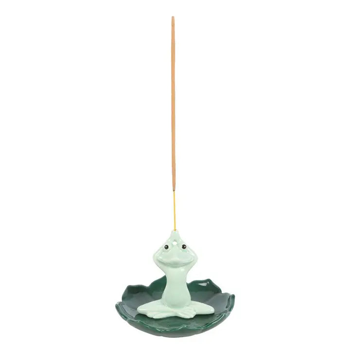 Yoga Frog Ceramic Incense Stick Holder