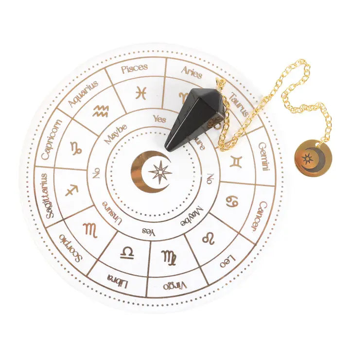 Astrology Wheel Pendulum Ceramic Divination Kit