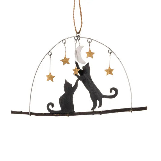 Cats Playing With Moon Ornament