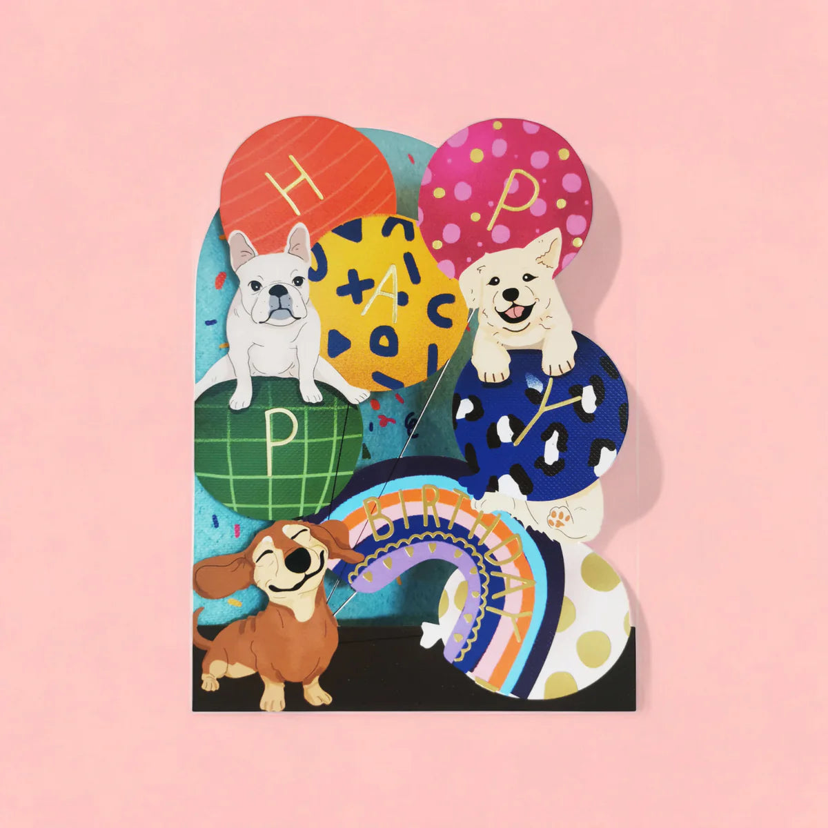 Happy Birthday Dogs - Papercut Card