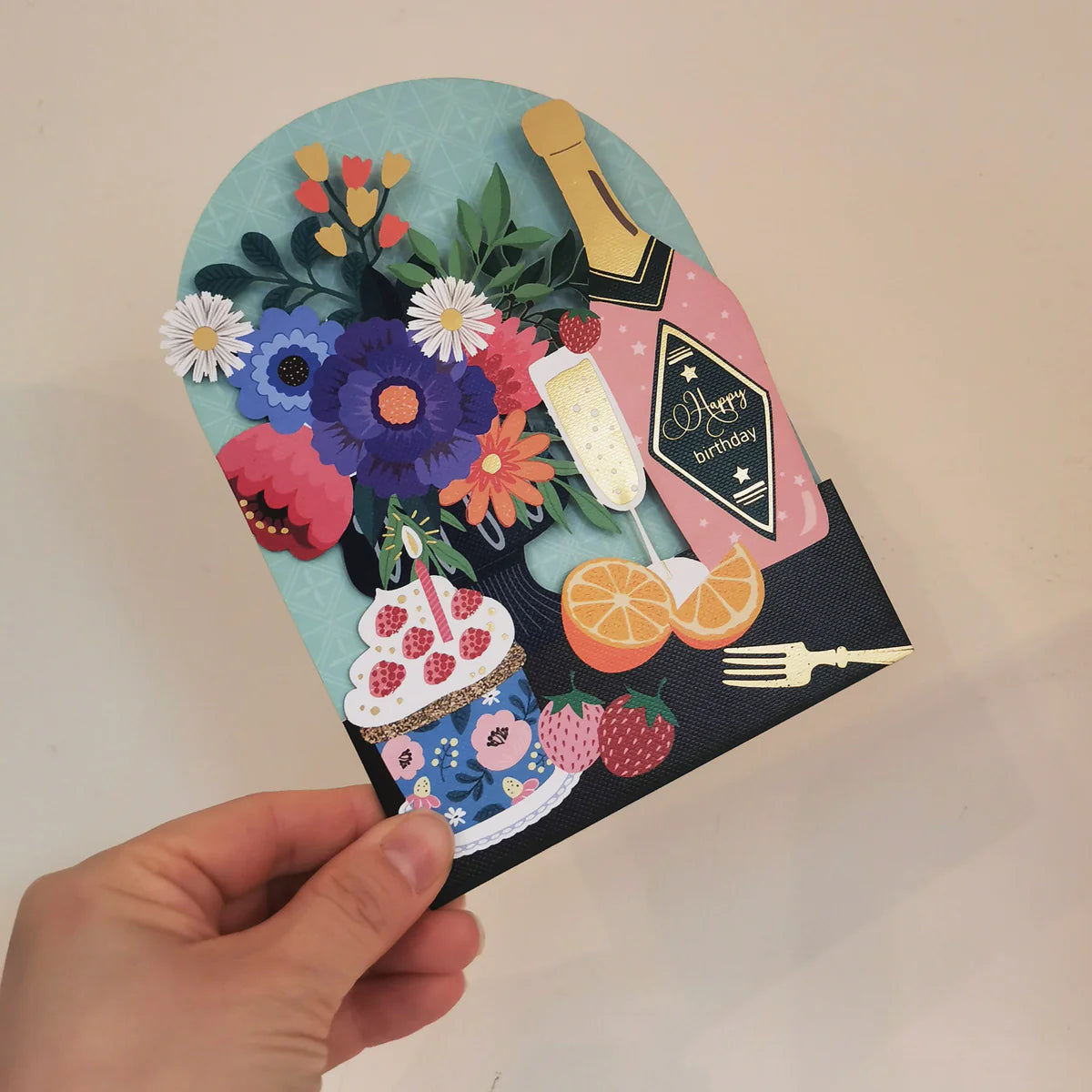 Happy Birthday Brunch Pop Up Card