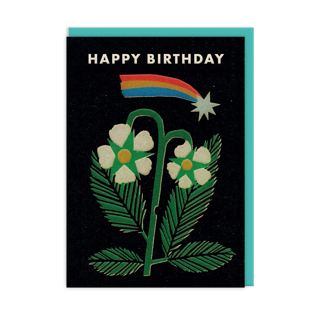 Ohh Deer Happy Birthday Floral & Rainbow