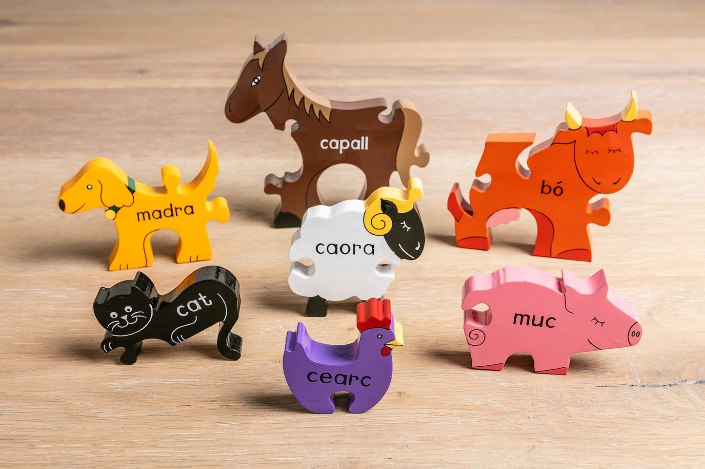 Farm Animals Jigsaw Puzzle - As Gaeilge