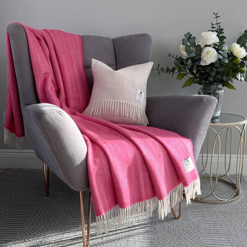 Aurora Pink Herringbone McNutt Blanket