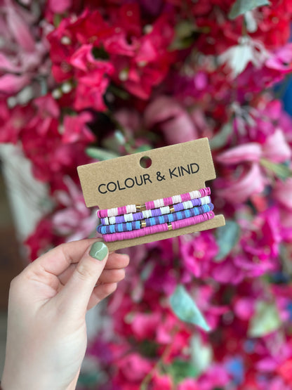 Colour & Kind Set of 4 Polymer Bracelets