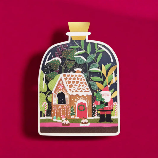 Santa Gingerbread House - Paper Cut Card