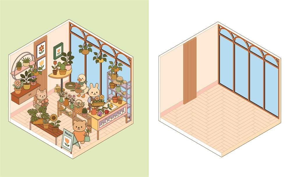 Cute 'n' Cozy Sticker Therapy: Flower Shop