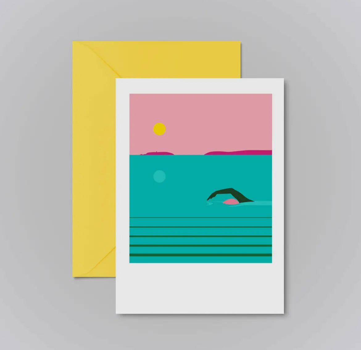 Side-Stroke Greeting Card