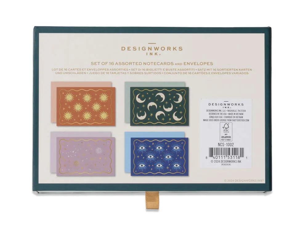 DesignWorks Ink Celestial Set of 16 Assorted Notecards