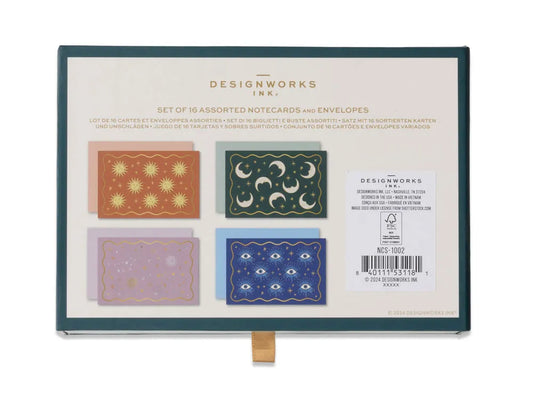 DesignWorks Ink Celestial Set of 16 Assorted Notecards