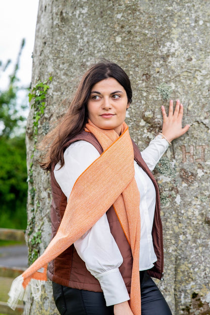 Orange Herringbone McNutt Scarf