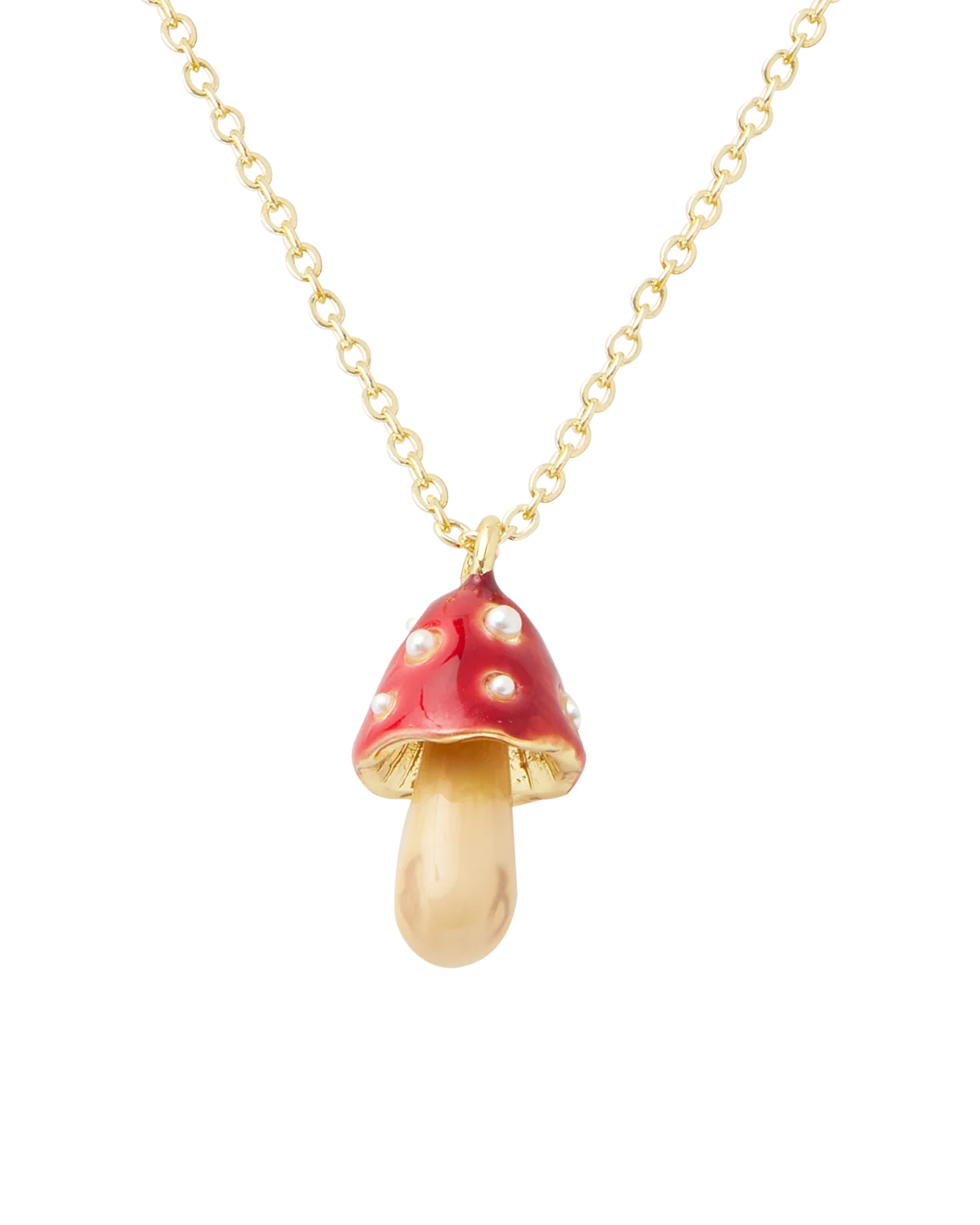 Enamel Mushroom Necklace - Fable