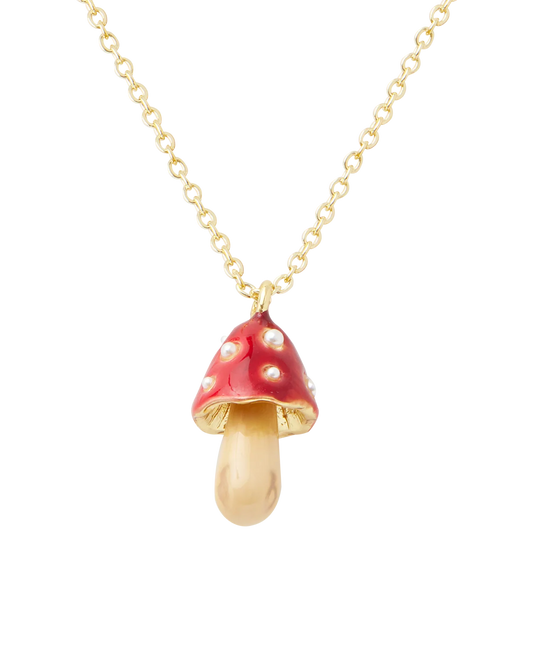 Enamel Mushroom Necklace - Fable