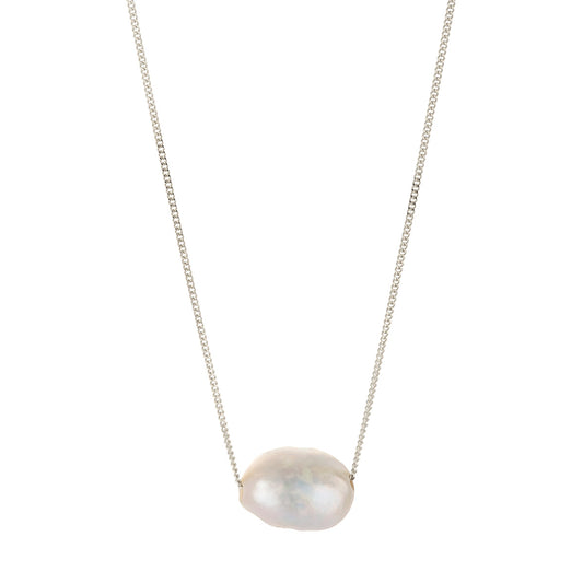Floating Pearl Silver Chain