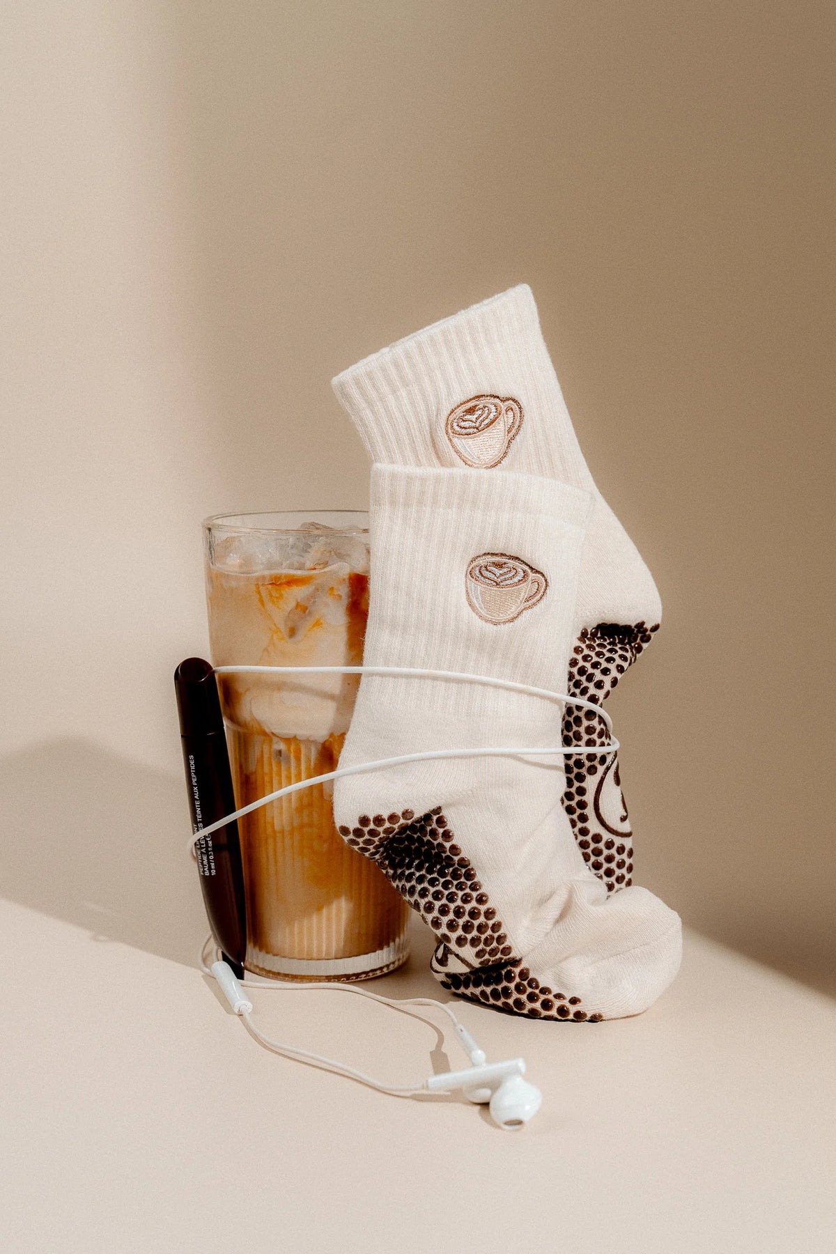 Glide Coffee Grip Socks