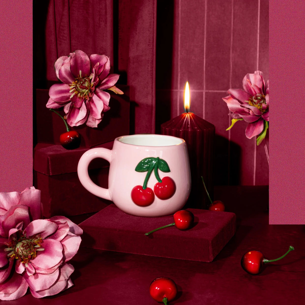 Handpainted Cherry Mug