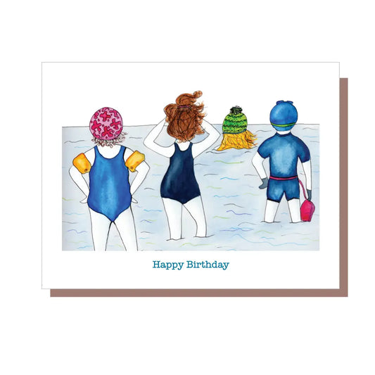 Happy Birthday - Sea Swimmers (4 Women) Card